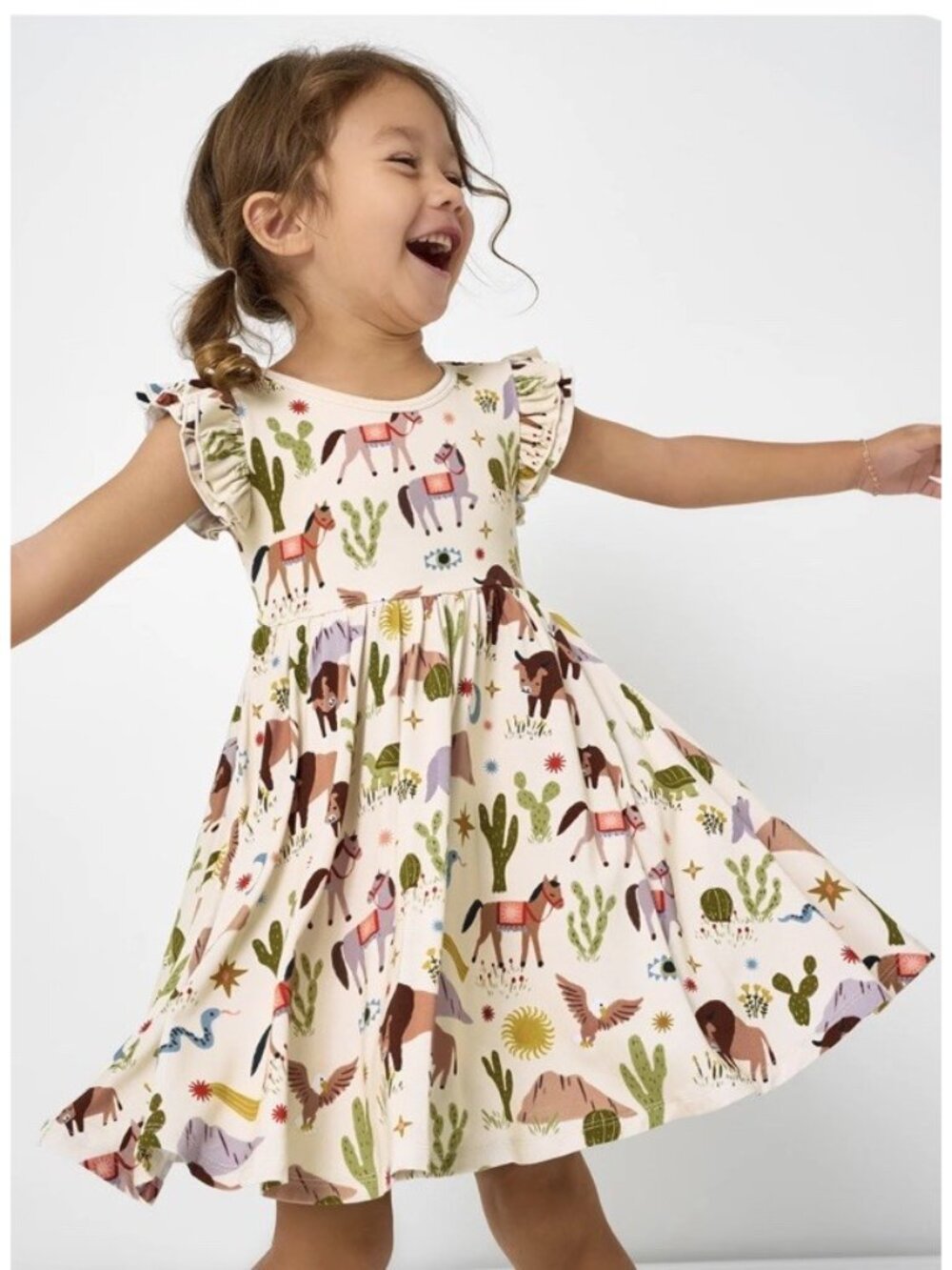 NEW Little Sleepies 2T Wild Frontier  Flutter Twirl Dress Bamboo Wild West